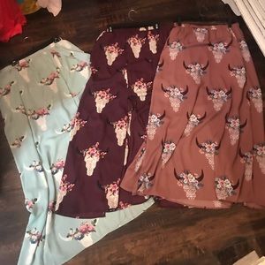 Two long skirts and one shorts